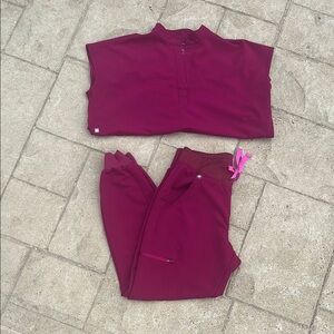 Figs Purple Crop Top with Vibrant Color and Sleek Design